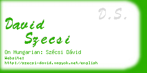 david szecsi business card